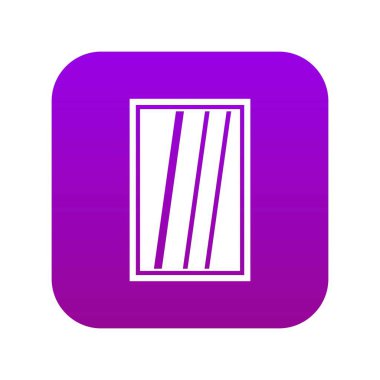 Beyaz dikdörtgen pencere simgesi dijital mor