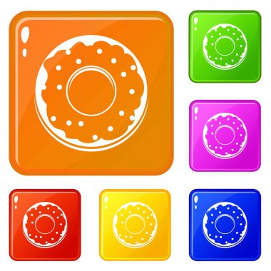 Çörek simgeler vektör renk ayarla