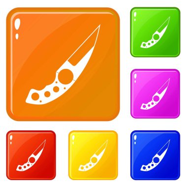 Küçük bıçak simgeleri vektör rengini ayarlar