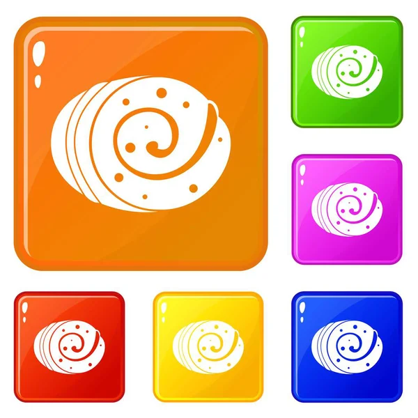 Fruit pain icônes définir la couleur vectorielle — Image vectorielle