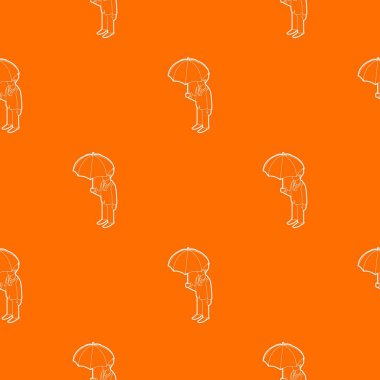 Şemsiye desen vektör turuncu ile İş adamı