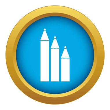 Üç kalem simgesi mavi vektör izole