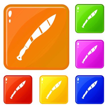 Çarpık bıçak simgeleri vektör rengini ayarlar