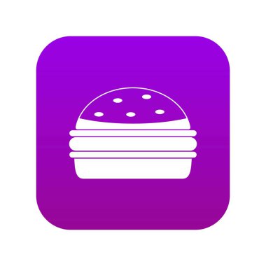 Burger simgesi dijital mor