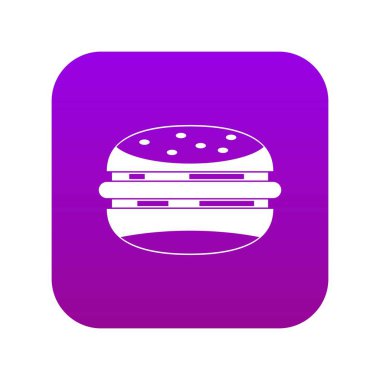 Burger simgesi dijital mor
