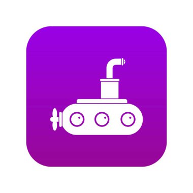 Denizaltı simgesi dijital mor