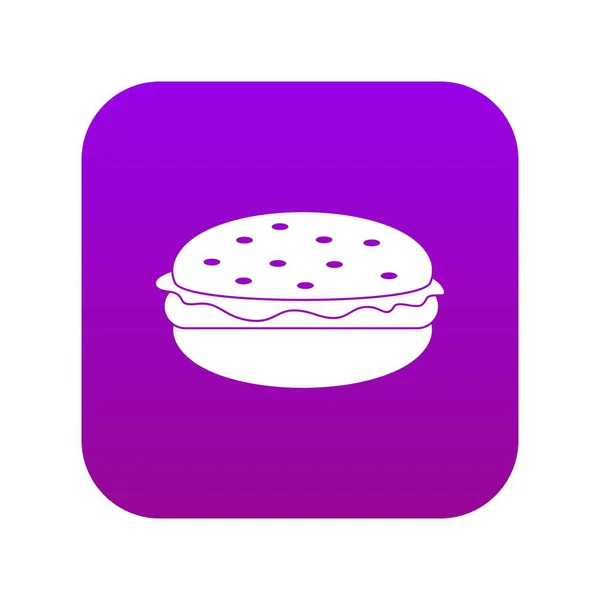 Burger-Ikone digital lila — Stockvektor