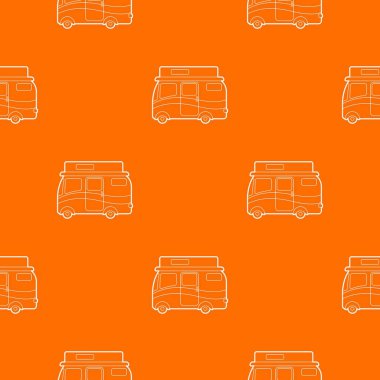 Seyahat camper van desen vektör turuncu