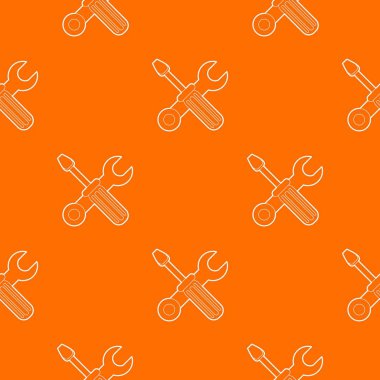 Çapraz tornavida ve anahtar desen vektör turuncu