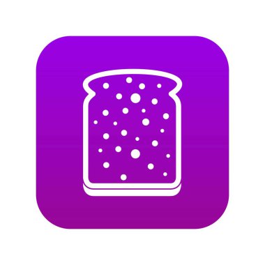 Dilim beyaz ekmek simgesi dijital mor