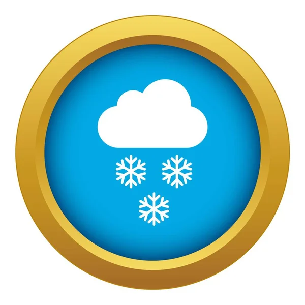 Nube y copos de nieve icono azul vector aislado — Vector de stock
