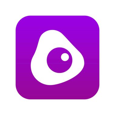 Kızarmış yumurta simgesi dijital mor