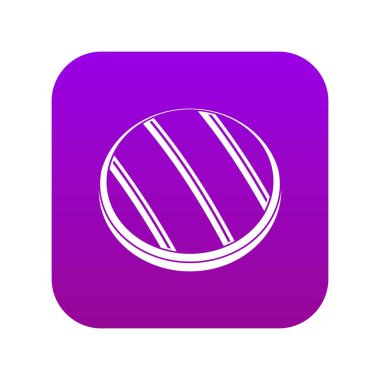 Izgara yuvarlak Dana biftek simge dijital mor