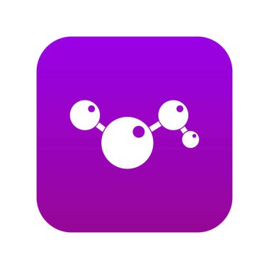 Kimyasal ve fiziksel moleküller simge dijital mor