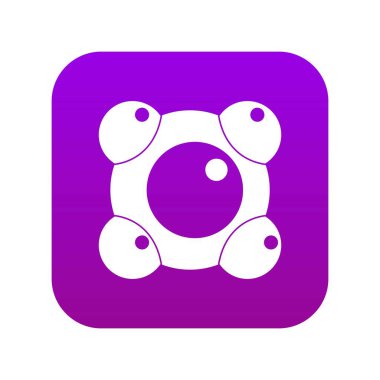 Kimyasal ve fiziksel moleküller simge dijital mor