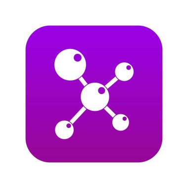 Kimyasal ve fiziksel moleküller simge dijital mor