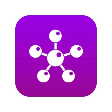 Kimyasal ve fiziksel moleküller simge dijital mor