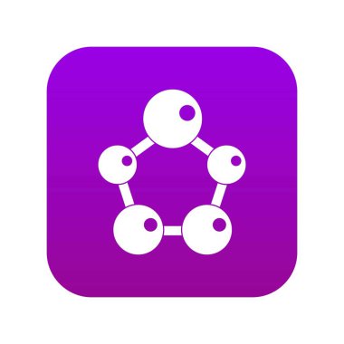 Kimyasal ve fiziksel moleküller simge dijital mor