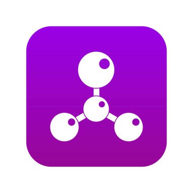 Kimyasal ve fiziksel moleküller simge dijital mor