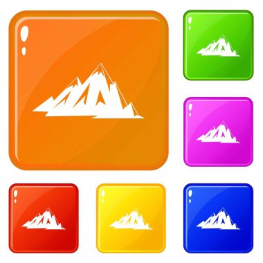 Kanada Dağları simgeler vektör renk ayarlamak