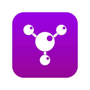 Kimyasal ve fiziksel moleküller simge dijital mor