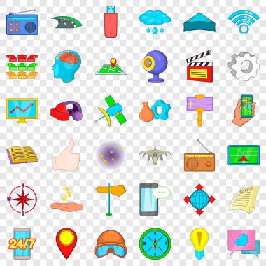 İlerleme Icons set, karikatür tarzı