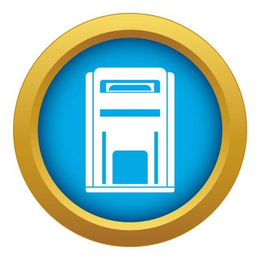 Kare posta kutusu simge mavi vektör izole