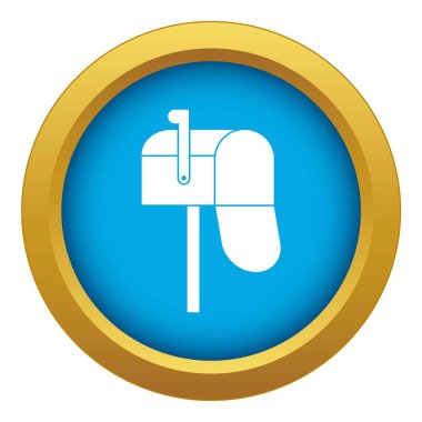 Açık posta kutusu simge mavi vektör izole