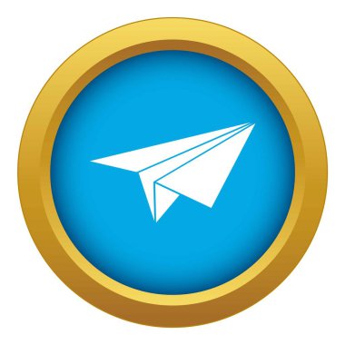 Kağıt Uçak izole mavi simge vektör