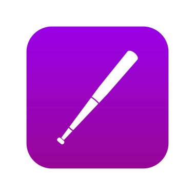 Siyah beyzbol yarasa simgesi dijital mor