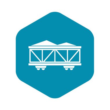 Tren yük vagonu simgesi, basit stil.