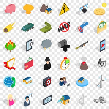 Fırtına Icons set, izometrik stili