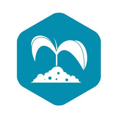 Toprak simgesi, basit tarzı yeşil fide