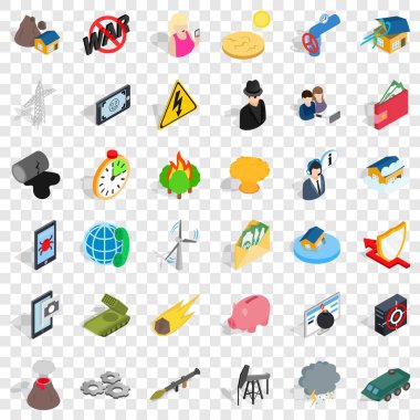 Aracı Icons set, izometrik stili