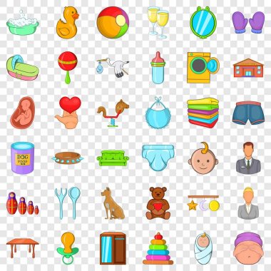 Taşıma Icons set, karikatür tarzı