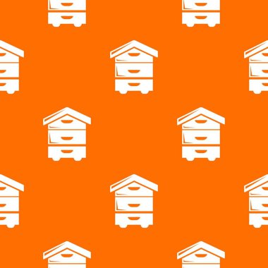 Ahşap arı kovanı desen vektör turuncu