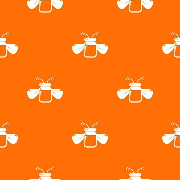 Jar abeja patrón de miel vector naranja — Vector de stock