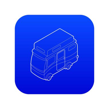 Camper Van simgesi mavi vektör