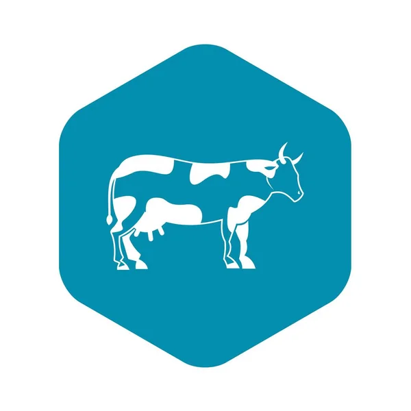 Krowa ikona, prosty styl — Wektor stockowy