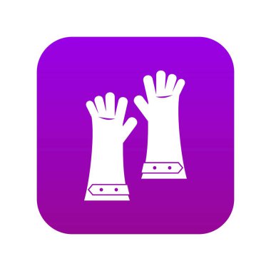 Kaynak simgesi dijital mor için ısıya dayanıklı eldivenler