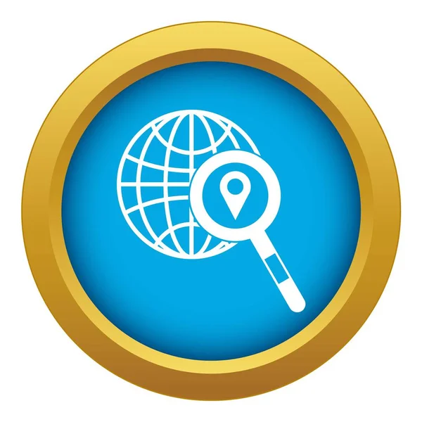 Globe, map pointer and magnifying glass — Stock Vector