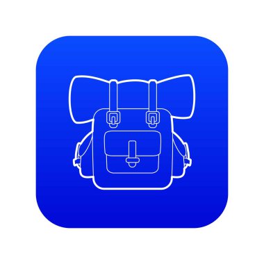 Sırt çantası mavi simge vektör