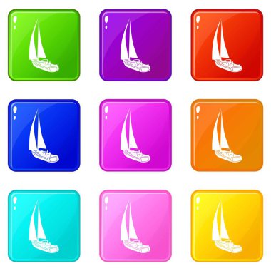 Yat simgeleri 9 renk toplama seti