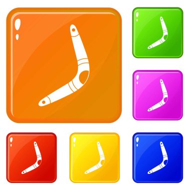 Boomerang simgeler vektör renk seti