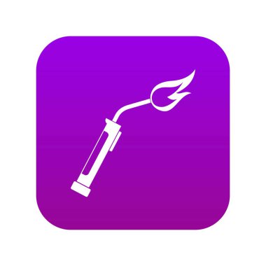 Kaynak meşale simgesi dijital mor