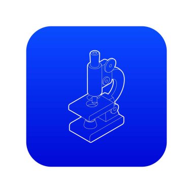 Mikroskop simge mavi vektör