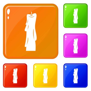 Balmumu mum simgeleri vektör renk seti