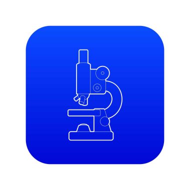 Mikroskop simge mavi vektör