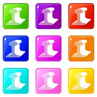 Demiryolu simgeleri bölüm 9 renk koleksiyonu ayarlamak