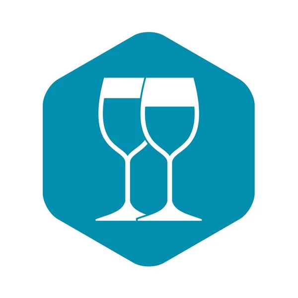 Icono de copas de vino, estilo simple — Vector de stock